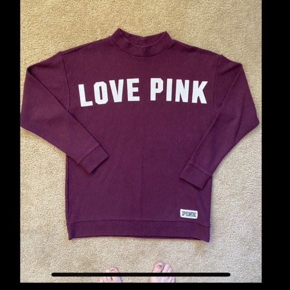 PINK Victoria's Secret Sweaters - Maroon Victoria Secret Pink High Neck Sweater